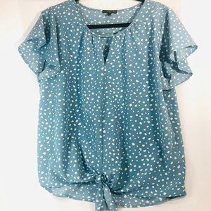 Beautiful Tulip Sleeve Blouse/Polka Dot/Stitch Fix/Large